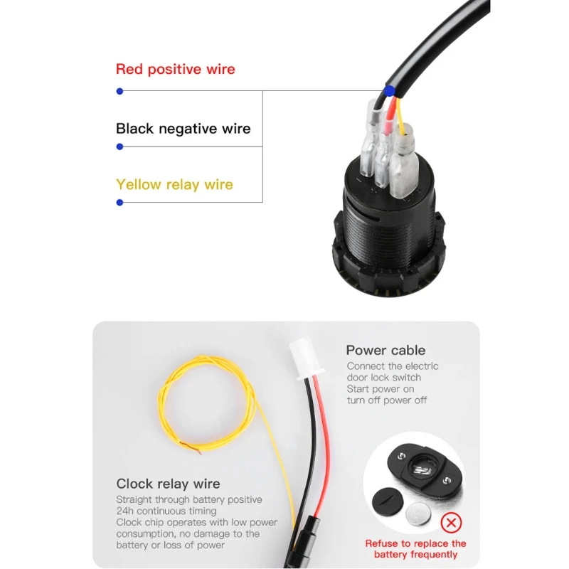 

Waterproof 12V/24V Automotive Car Boat Truck Motorcycle 24hours Touch Digital Clock LED Display Car Panel Electronic Clock