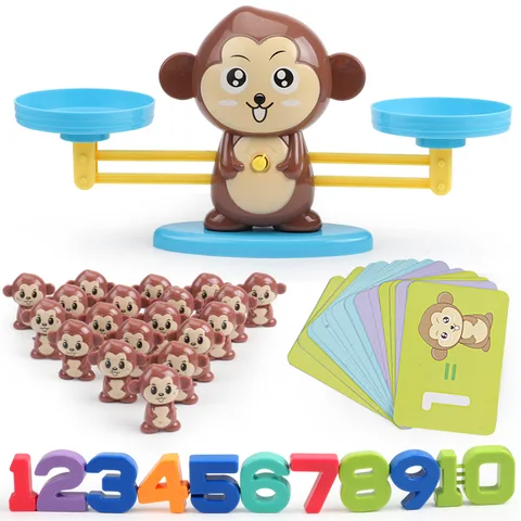 Животные цифровые весы игрушка Раннее Обучение баланс Дети образовательные цифровые сложения и вычитания математические игрушечные весы