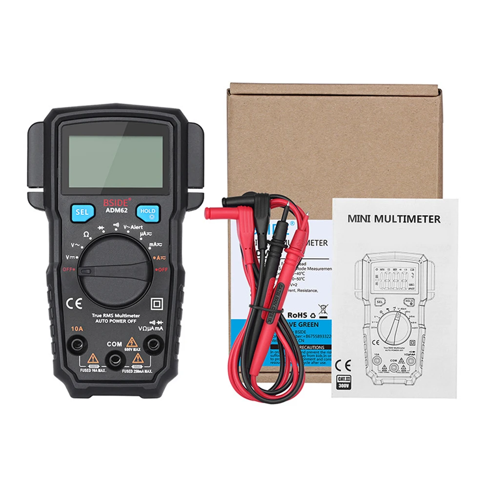 

Цифровой мультиметр BSIDE, вольтметр, амперметр, Омметр, диод, Бесконтактный индикатор напряжения, Автоматический диапазон, два слота