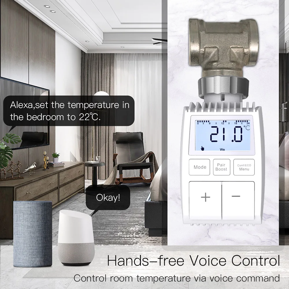 Термостат с клапаном радиатора Tuya Zigbee 3 0 контроллер температуры TRV