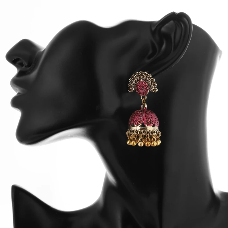 Индийские Jhumka серьги «Слоник» цыганские ювелирные изделия в стиле ретро этнические бусины в античном стиле висячие серьги с кисточками для женщин богемный подарок