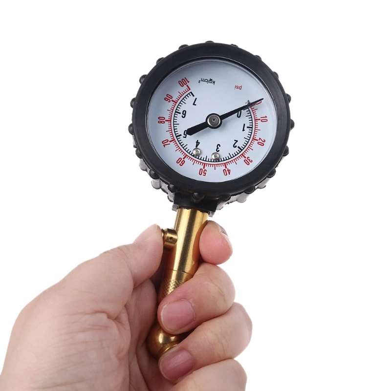 

0-100 PSI Tire Pressure Gauge Tire Pressure Measuring Instrument Easy Read Dial Type Gauge for Car Bicycle Motorcycle C7AC