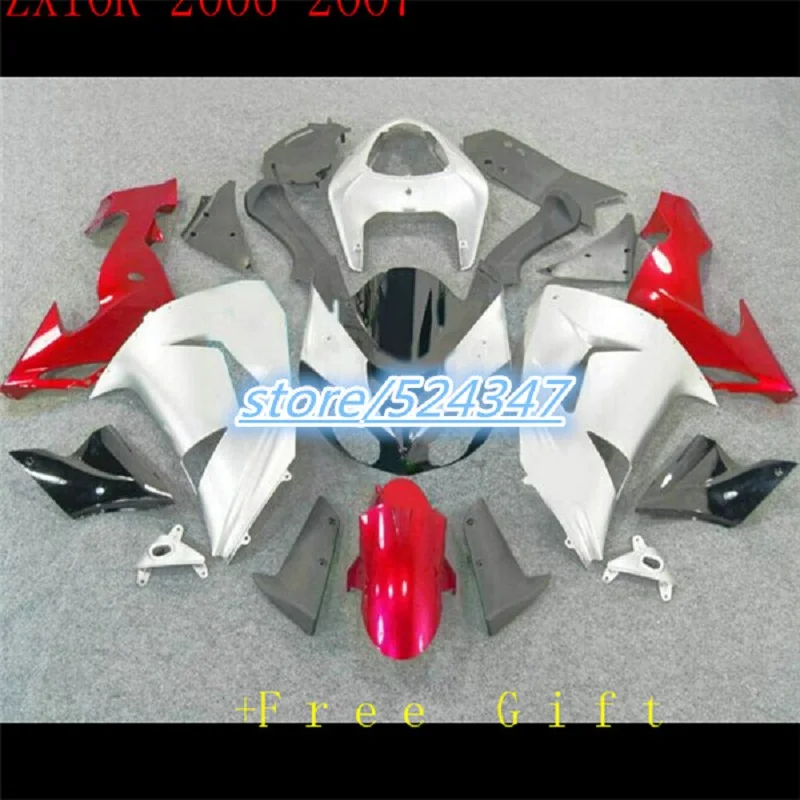 Комплект обтекателя Для KAWASAKI NINJA ZX 10R 06 07 ZX10R 10 R 2006 2007 белый серый красный|cheap