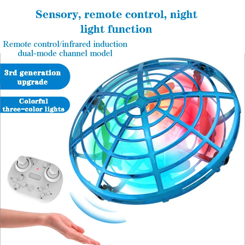 

Mini helicopter remote control flying saucer infrared remote control hand induction quadcopter light helicopter children's toy