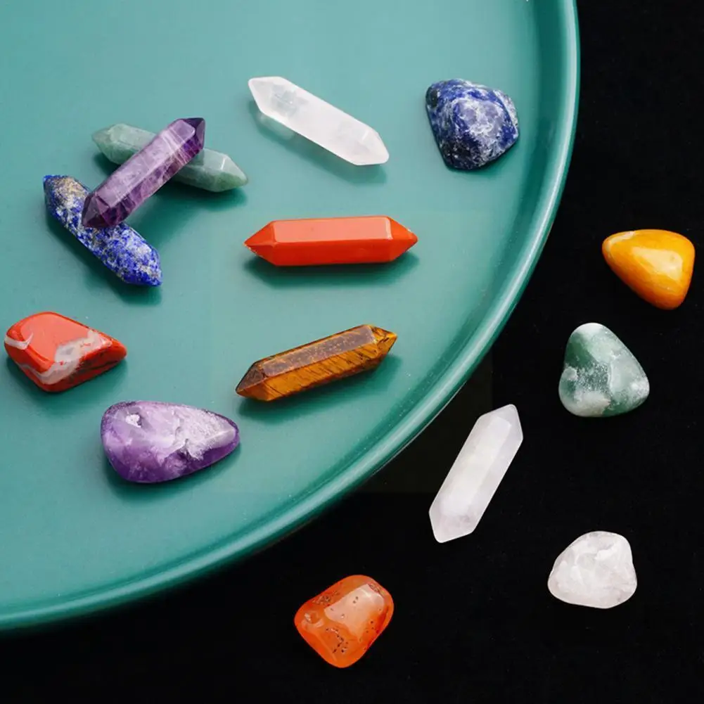 

Seven Chakra Hexagonal Column Energy Stone Combination Crystal Set Decoration Box Christmas Gemstone Natural Gift Ornaments L4R5