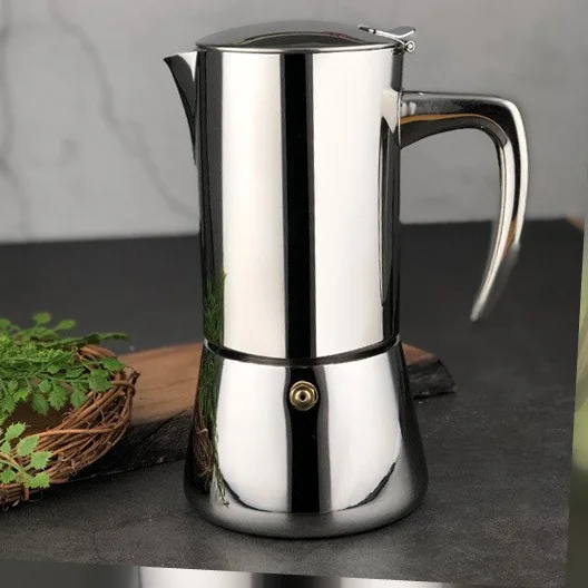 

Кофейник из нержавеющей стали Moka, небольшая индукционная плита, инструменты для бариста, кофейник с крышкой, бытовой кофейник DF50KF