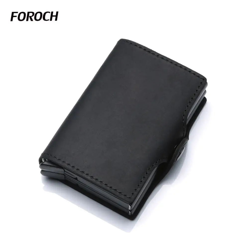 Двойной чехол держатель для кредитных карт мужской бумажник из натуральной кожи