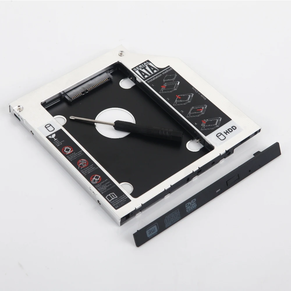 Универсальный алюминиевый 2nd жесткий диск SSD для оптического устройства Caddy рамка