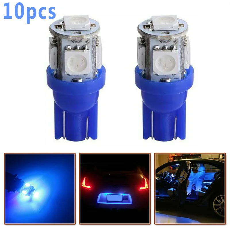 

LED Blubs Light 12V-DC 194 168 2825 5050 5SMD 8000K Blue Bright Peanut 120LUM/bulb
