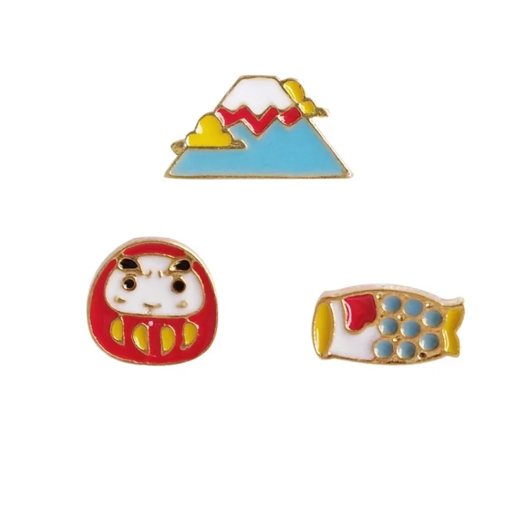 Женские серьги-гвоздики в японском стиле маленькие серьги со смайликом и