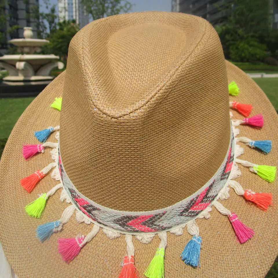 Весенне летние женские Джазовые кепки в богемном стиле шляпы с широкими птицами