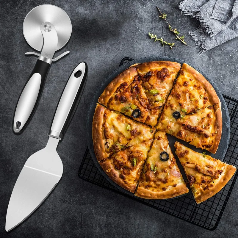 3 упаковки колесо для пиццы и набор сервировки супер острый нож с нескользящей
