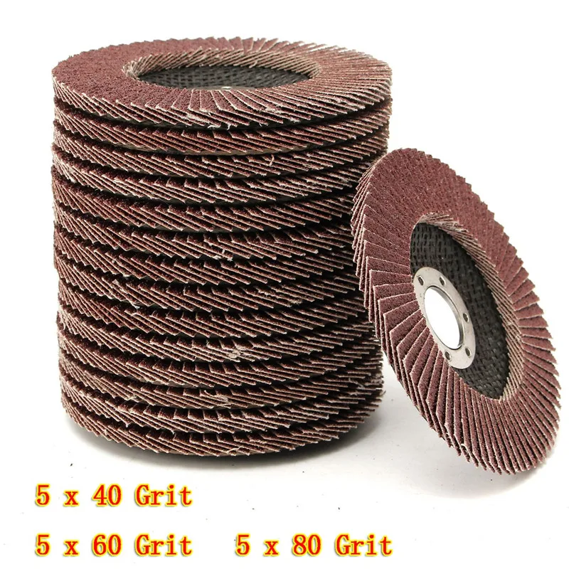 

15Pcs/Set Professional Flap Discs 115mm 4.5 Inch Sanding Wheels Discs 40/60/80 Grit Grinding Wheels Blades For Angle Grinder