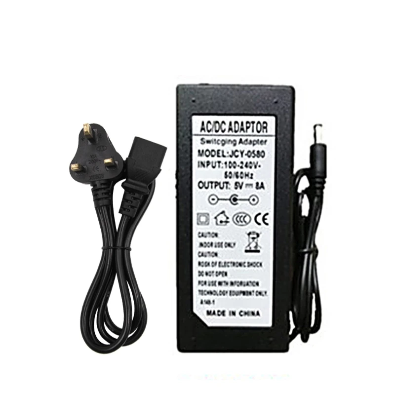 

LED Strip Power Supply Adapter DC 5V Light Transformer AC 100-240V 5.5x2.1-2.5mm