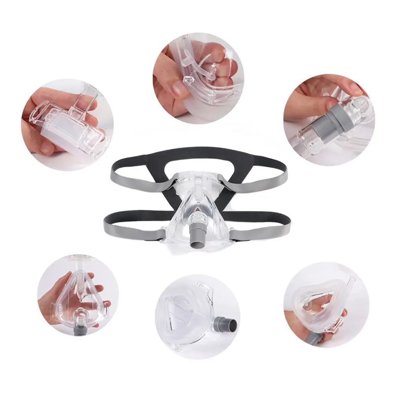 FM1 маска для лица CPAP Авто CPAP BiPAP маска с бесплатным головным убором Белый s m l для сна апноэ OSAS храп людей