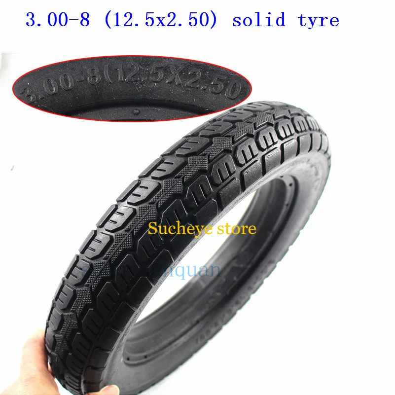 

3.00-8 12.5X2.50 Tubeless Solid Tyre Elastic Tire for Mini Motorcycle Electric Vehicles Suitable for Hub Groove Width of 30-35MM