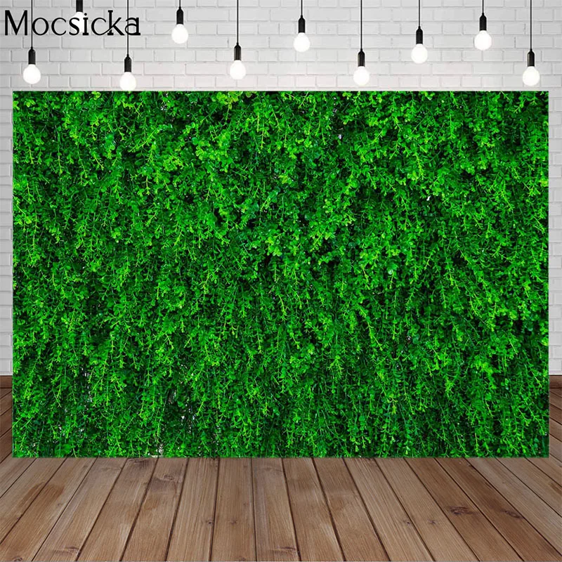 

Mocsicka Green Grass Photography Background Wedding Flower Newborn Baby Child Portrait Photo Backdrops Decoration Props Studio