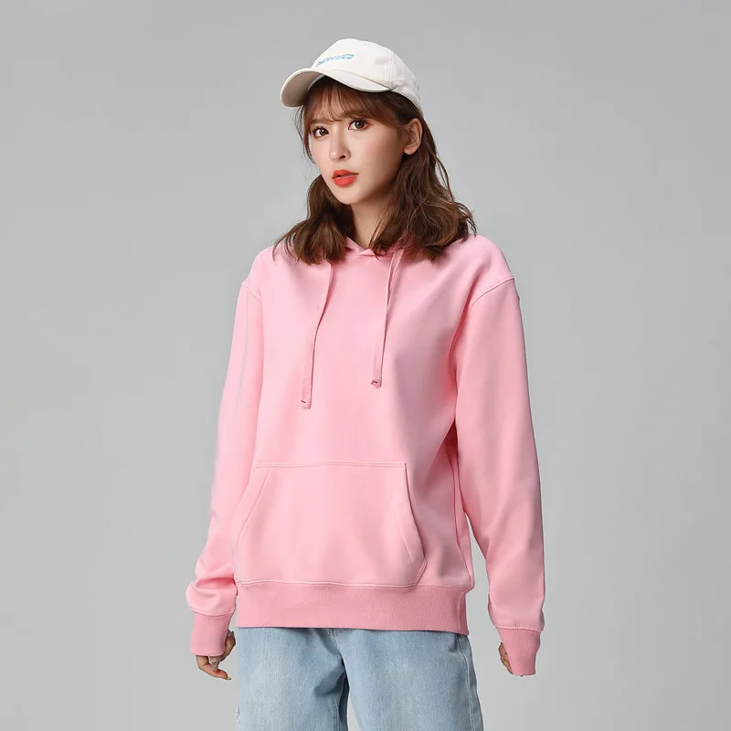 

Women's Korean-style Hoody Fashion Loose Lingerie Hat Thin Solid Sweatshirts 2020 Spring and Autumn Casual Long Sleeve Hooded