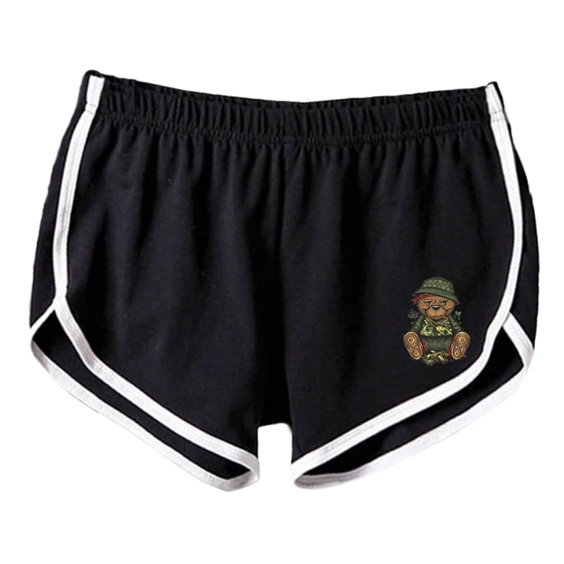 

Women Short Bear Appliques Summer Casual Daily Cotton Loose Yoga Sports Pant