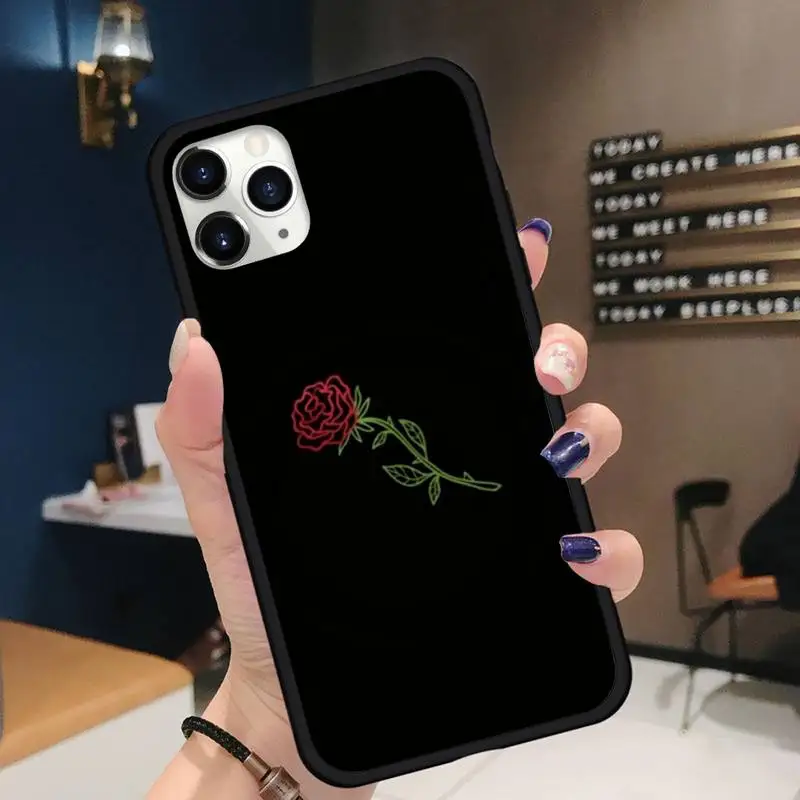 

flower Love rose pattern Phone Cases for iPhone 11 12 pro XS MAX 8 7 6 6S Plus X 5S SE 2020 XR Soft silicone cover funda coque