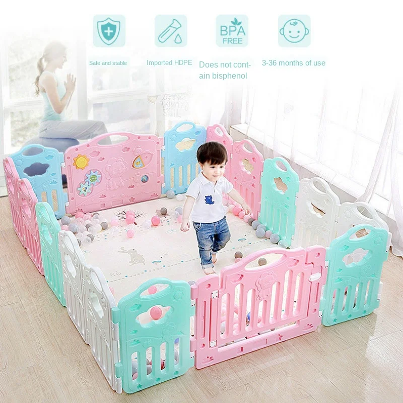 Children Infant Plastic Gaming Fence Baby Playpen Creeping Mat Step Guardrail Safe Fence Household Indoor Playground