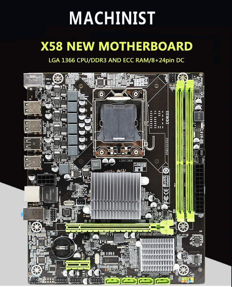 X58 LGA1366 настольная материнская плата LGA 1366 M-ATX Gigabit Ethernet Поддержка DDR3 REG ECC Серверная память и процессор intel Xeon
