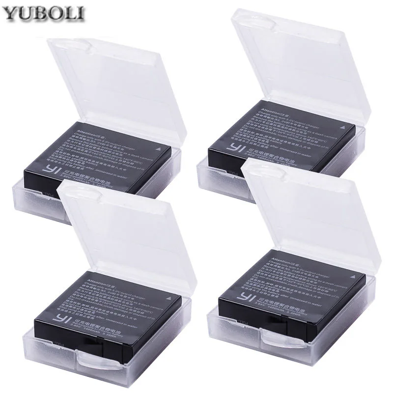 4battery Аккумулятор 1400 мАч для оригинальных аккумуляторов Xiaomi Yi II Xiami yi 4k plus+ светодиодный USB 3 слота зарядное устройство для экшн-камеры Xiaoyi Yi Lite - Цвет: 4battery