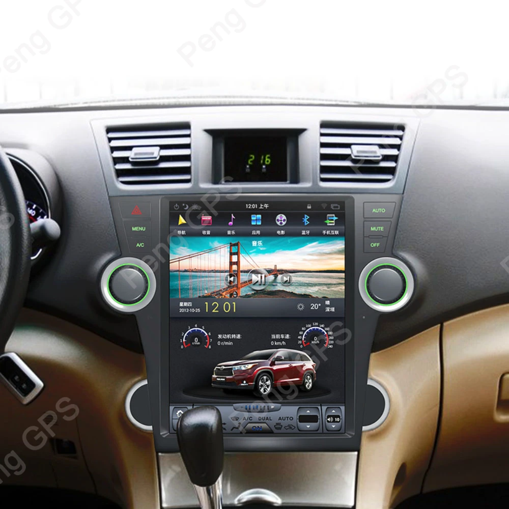 6 ядерный Android 8,1 Tesla стиль автомобиля радио forToyota Highlander 2009-2013 gps-навигация, dvd-плеер сенсорный экран монитор 4H видео