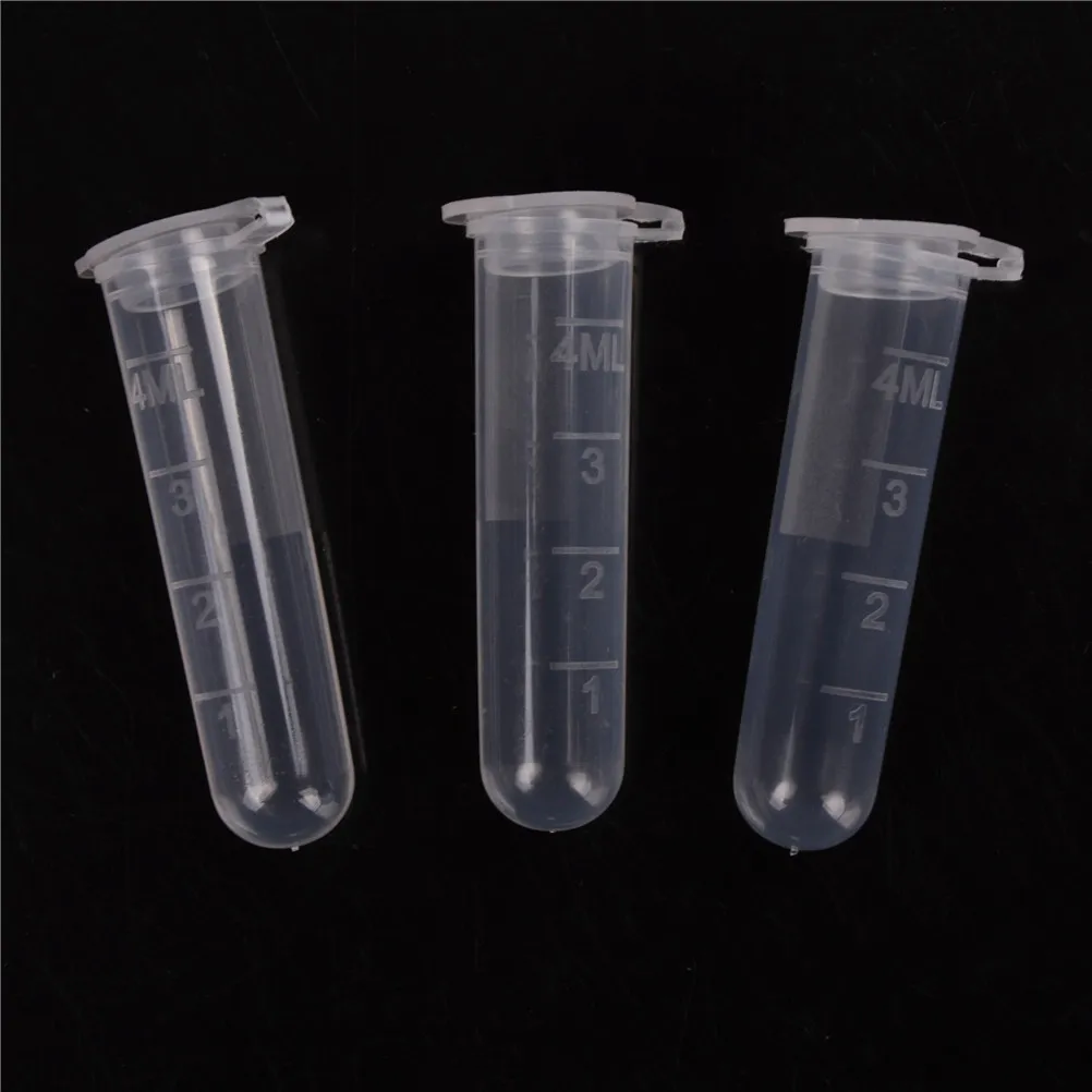 

30Pcs 5ml Plastic Centrifuge Lab Test Tube Vial Sample Container Bottle With Cap