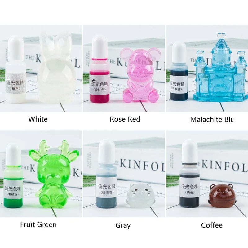 

24 Color Super Bright Resin Pigment Kit Transparent Epoxy UV Resin Coloring Dye 16#