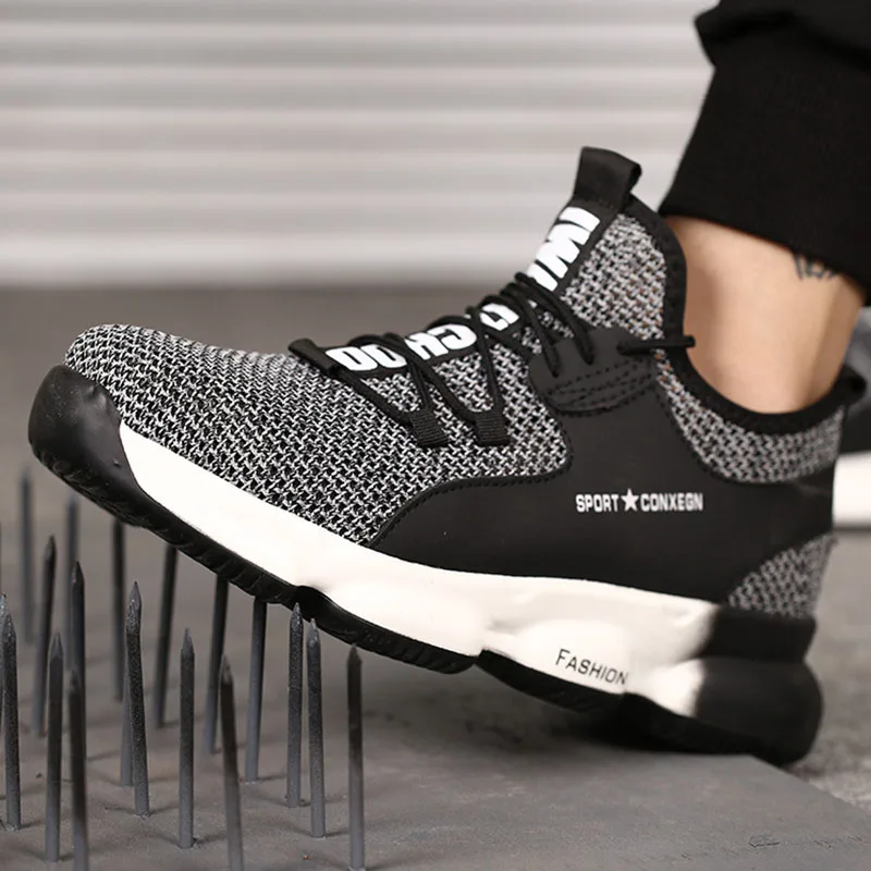 

CE Certified Men's Work Safety Shoes 2020 Summer Breathable Deodorant Work Shoes Smash-proof Puncture Shoes Light Sports Shoes