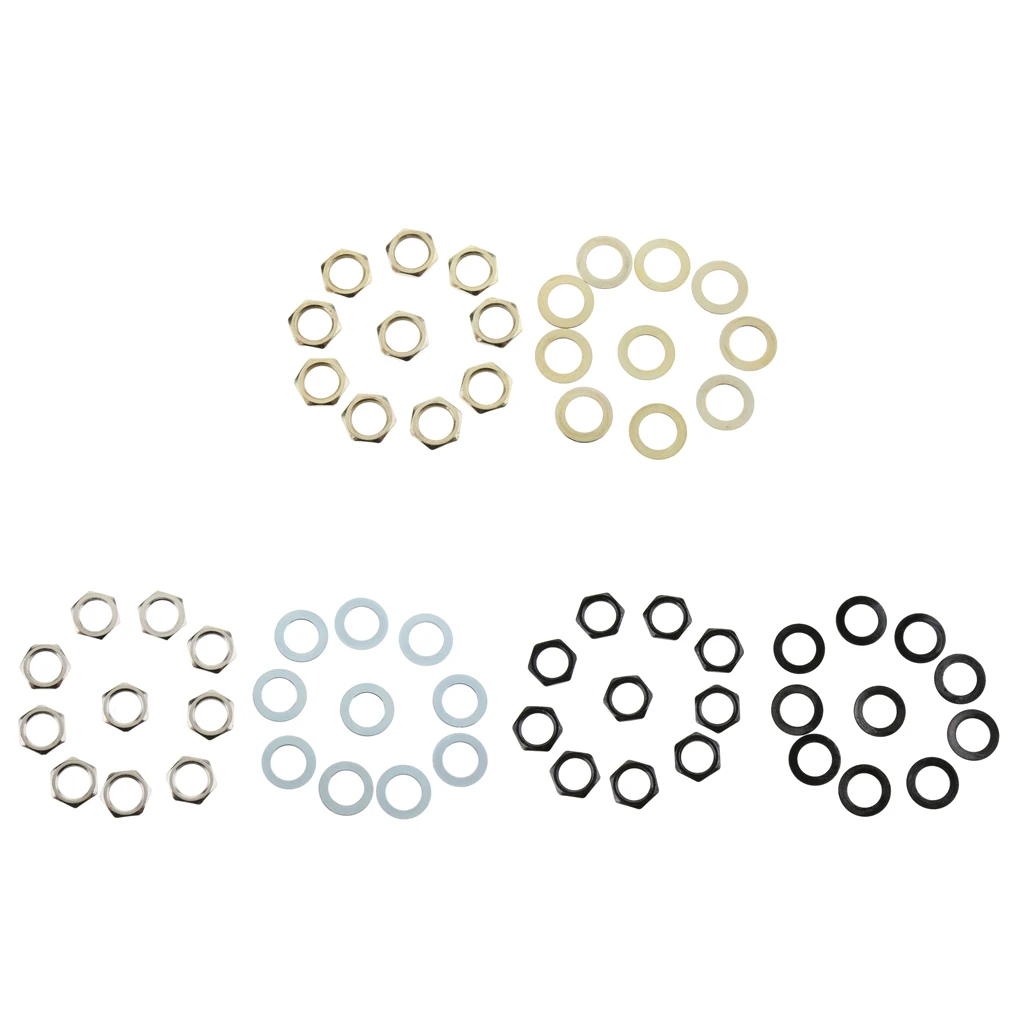 

10 Set Guitar Jack Nut Washer for Electric Guitar Repalcement Parts