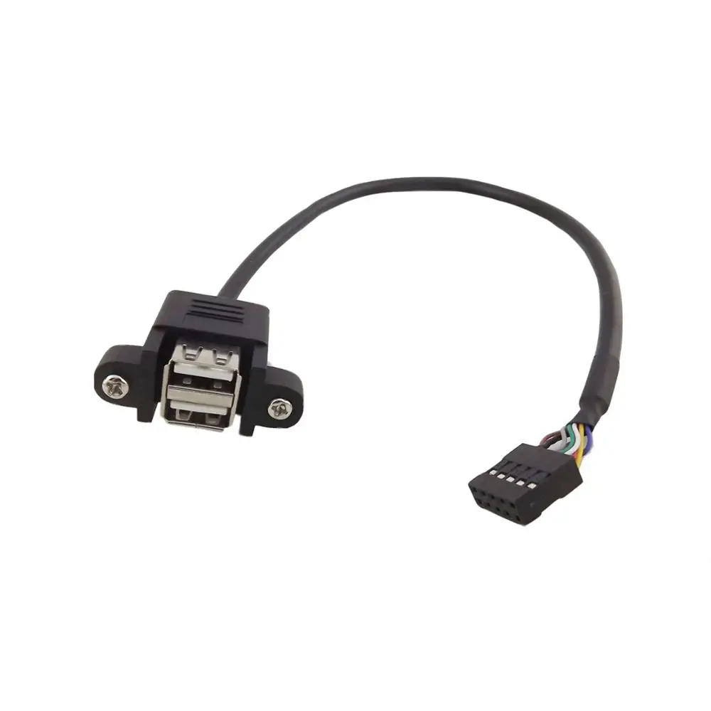 1x Панельное крепление с двумя USB 2 0 A на материнскую плату 10 контактный гнездовой