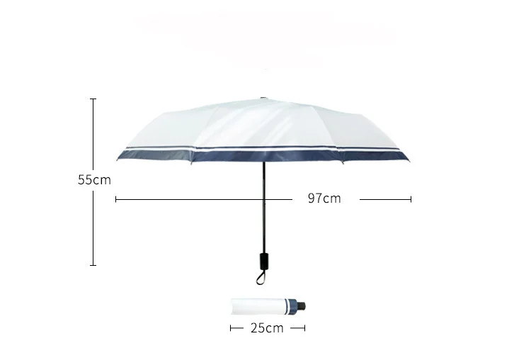 

YADA Korean Style Navy Stripe Umbrella Foldable Rain Anti-uv Charms Folding Umbrella For Womens Windproof Custom Umbrellas YS890