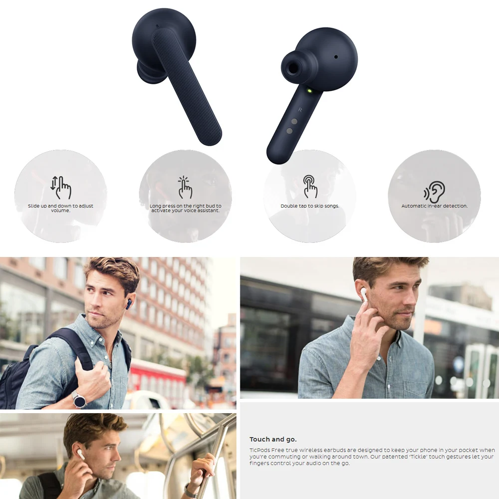 TicPods Free True беспроводные наушники TWS наушники беспроводные BT наушник с микрофоном помощник шумоизоляция IPX5 Водонепроницаемый с микрофоном