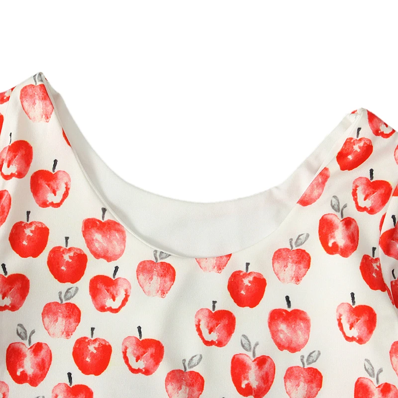 Осеннее Повседневное платье в полоску с длинными рукавами и фруктовым принтом