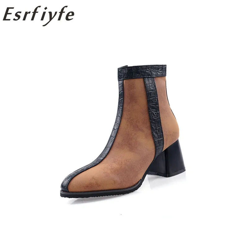 

Женские ботильоны на высоком каблуке ESRFIYFE, Модные ботильоны из искусственной кожи на осень и зиму, 2020