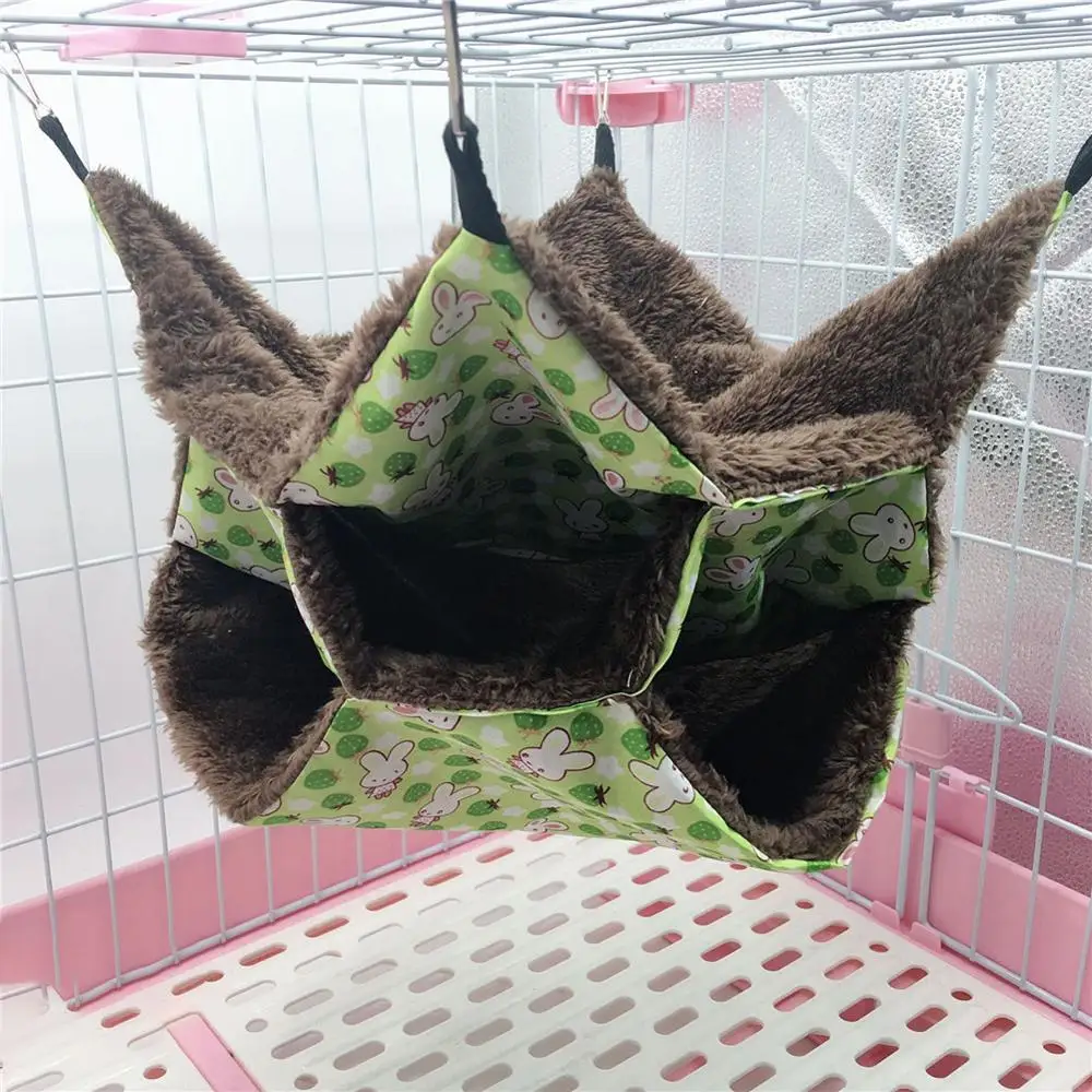 

Pet Hammock 3-Layer Plush Soft Winter Warm Hanging Nest Sleeping Bed Small Pets Hamster Squirrel Chinchilla House Pet Cage