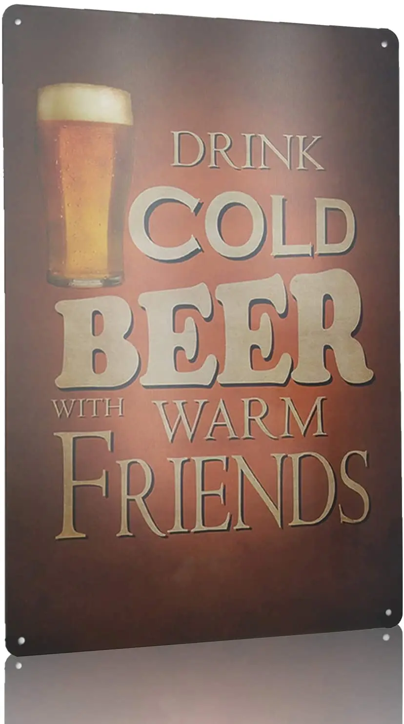 

Tin Signs Cold Beer Vintage Tin Signs Bar Pub Home Wall Decor Retro Signs Gift 12 X 8Inch