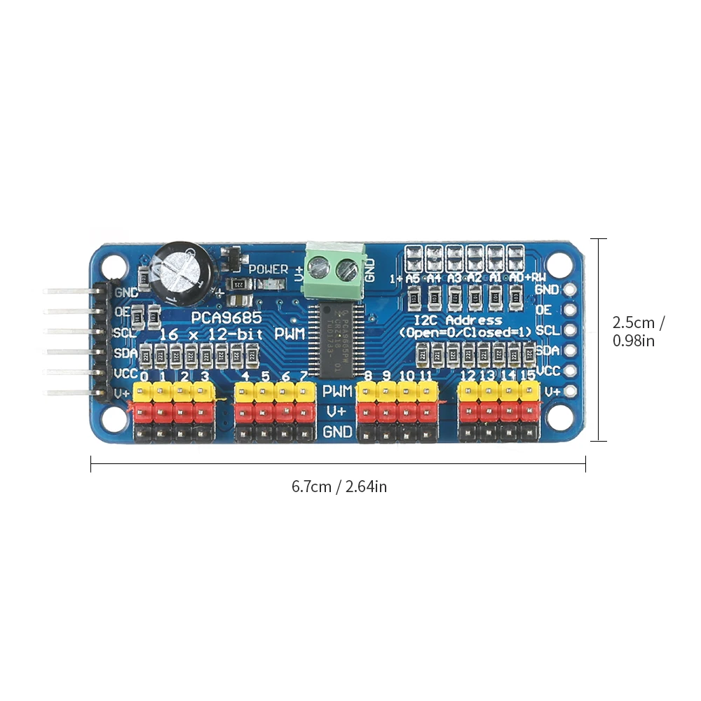 Новый 16-канальный 12-битная ШИМ серво мотор драйвер платы модуль контроллер