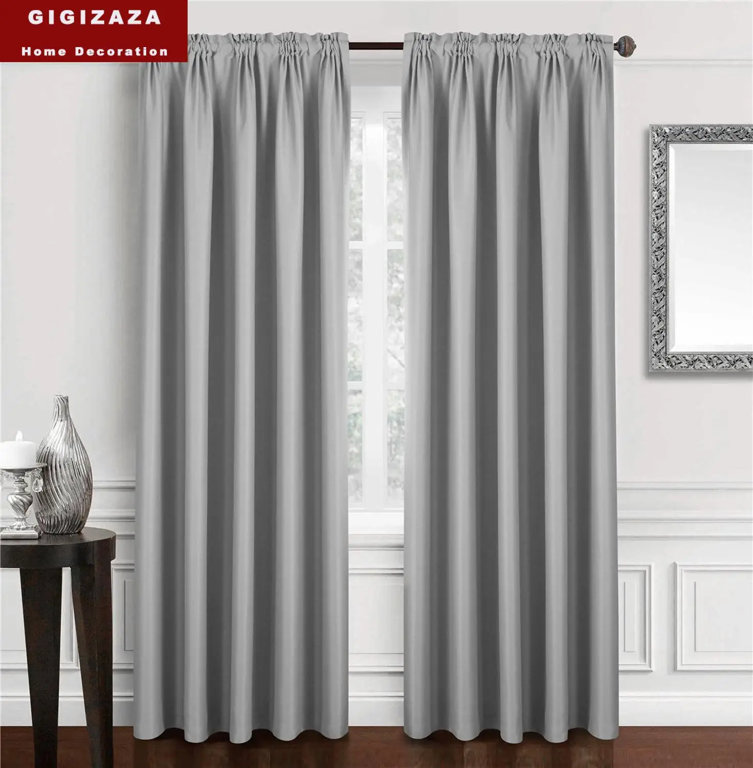 Modern Blackout Curtains For Window Treatment Blinds Grey Drapes Living Room The Bedroom Solid | Дом и сад