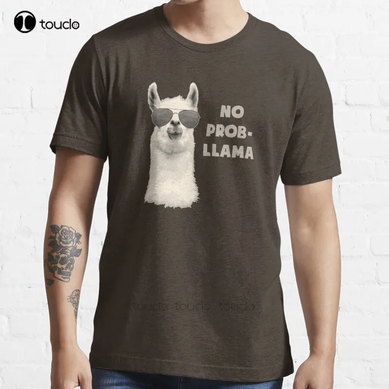 

New No Problem Llama T-Shirt Cotton Men Tee Shirt