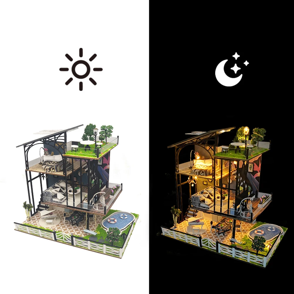 Кукольный домик сделай сам миниатюрная модель кукольный со встроенной виллой