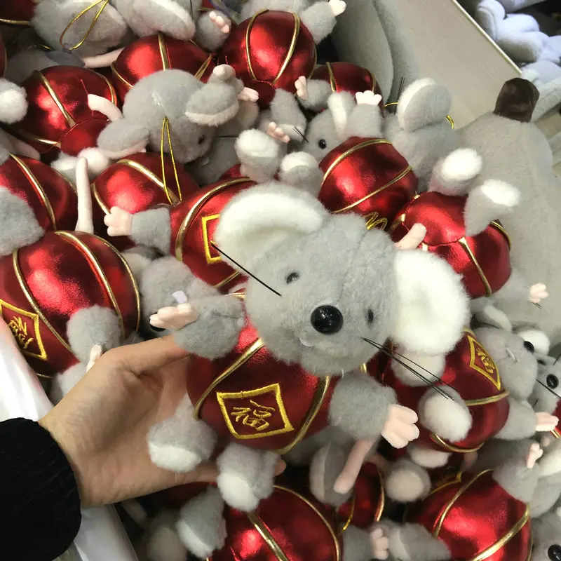 Китайский красный фонарь, мышка, плюшевая игрушка, китайский год, талисман, крыса, чучело, игрушки, Декор, супер милая и мягкая кукла