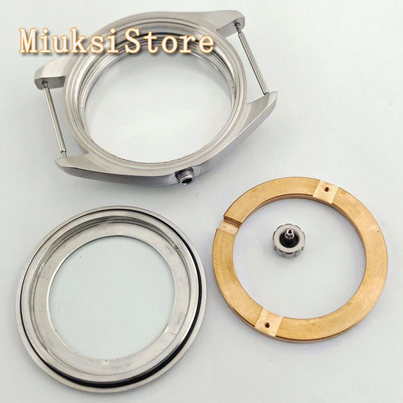 Corgeut 41 мм Серебряный чехол сапфировое стекло серебристый футляр для часов