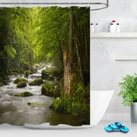 natural forest shower curtain great smoky mountains national park waterproof fabric bath curtain for bathroom decor sets hooks