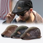 Винтажный Мужской берет, кожаная кепка на плоской подошве, теплый осенне-зимний мужской Регулируемый высококачественный мужской ретро берет Gatsby, кепки