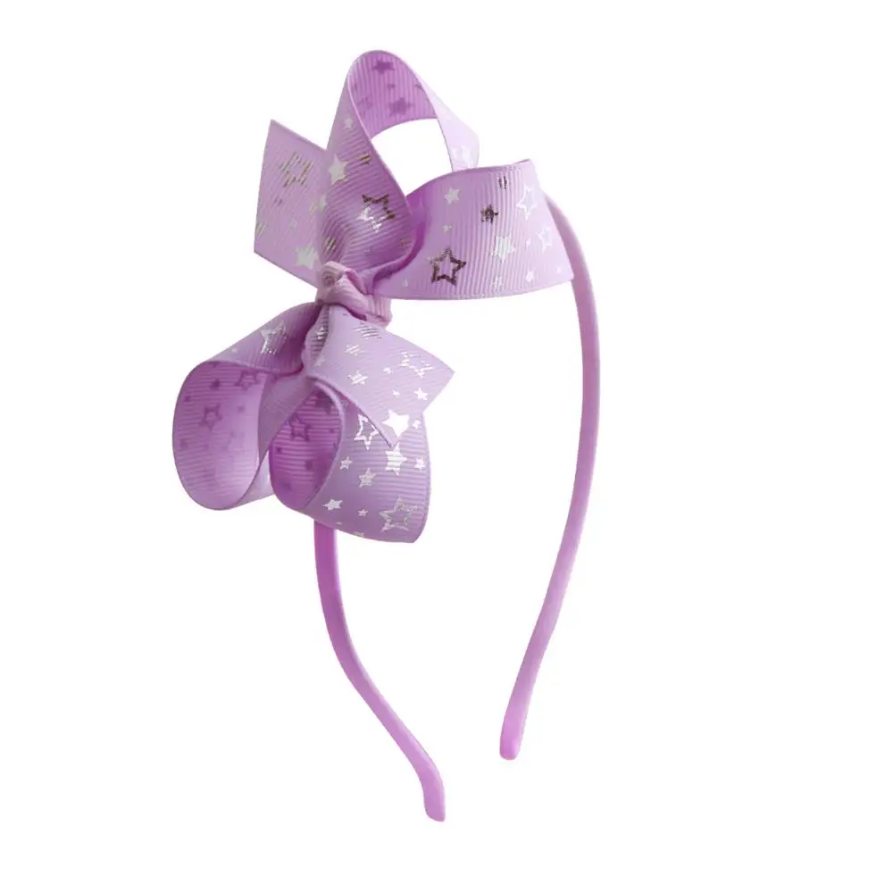 Purple headband Meimile лента для волос s для девочек Луки ленты волосы группы детей красивый бант аксессуары для волос подарок на день рождения - Цвет: Purple headband