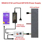 Индивидуально Адресуемая Светодиодная панель WS2812B 8x8 16X16 8X32 WS2812, светодиодный ксельная панель с трансформатором 5 в постоянного тока и музыкальным контроллером SP107E