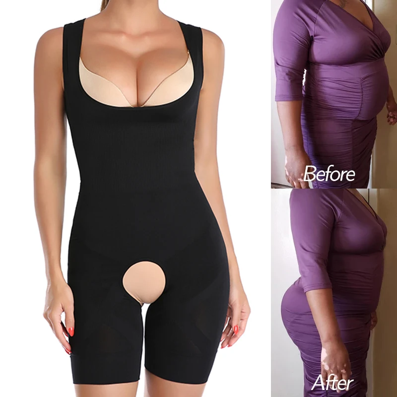 Fajas Мужчин Body Shaper Femme утягивающие боди Для женщин с открытой промежностью нижнее